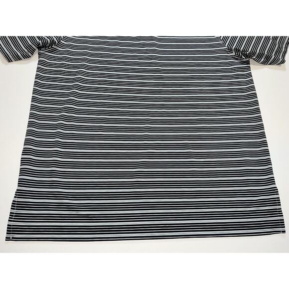 FootJoy Polo Shirt Mens Size L Black Gray Striped Golf Mind Over Matter Sleeve - Picture 16 of 16